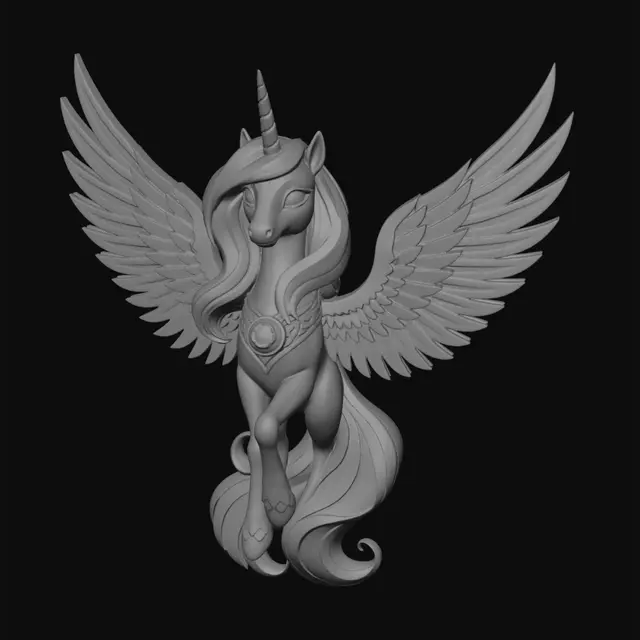 3D model for Moonlit Alicorn in Stained Glass