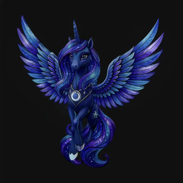 3D model for Moonlit Alicorn in Stained Glass