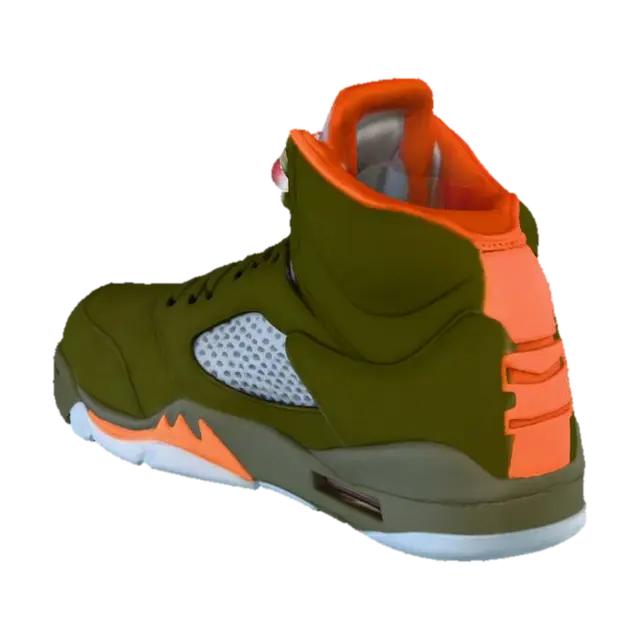 Jordan 5's orange and green 3D model, AI generated