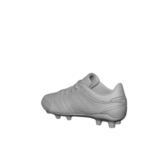 3D model for a pair of modern football cleats, Bluelock style, dark blue, sleek aerodynamic design