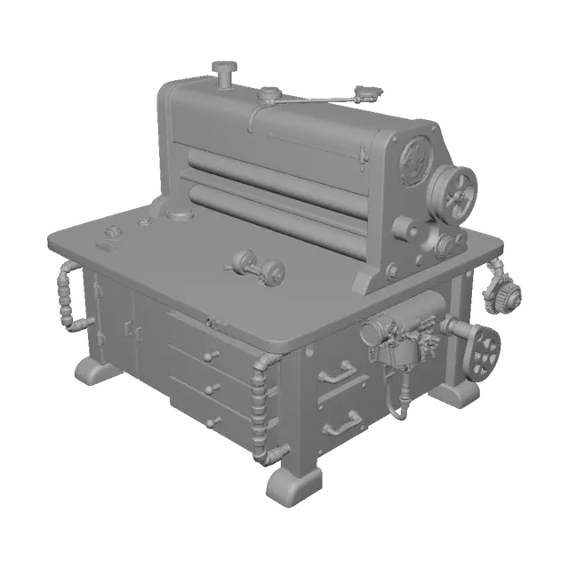 3D model for I would like to make a post-apocalyptic counterfeit press workbench for use in 7 days to die. The model needs to be supported by Unity3D.