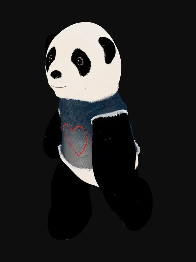 3D model for Denim Heart Panda