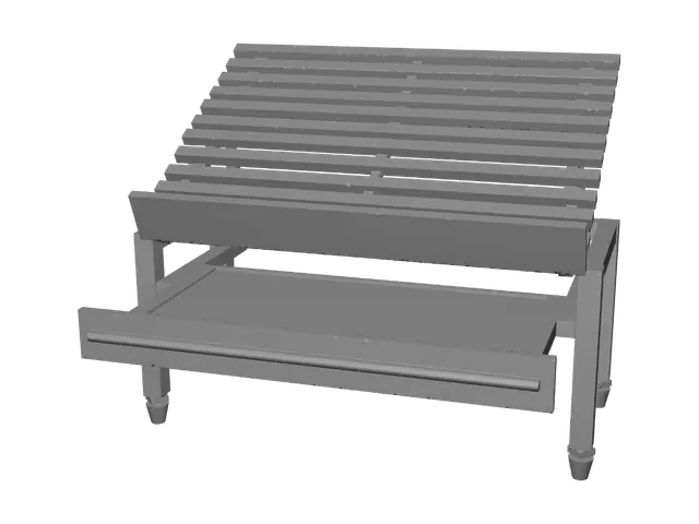 3D model for Adjustable slatted bench