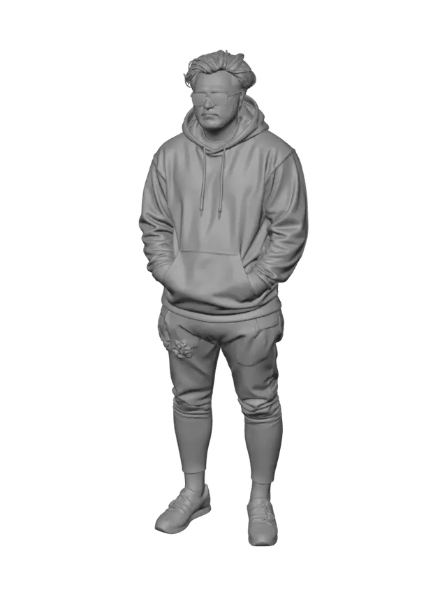 3D model for Black Hoodie Portrait