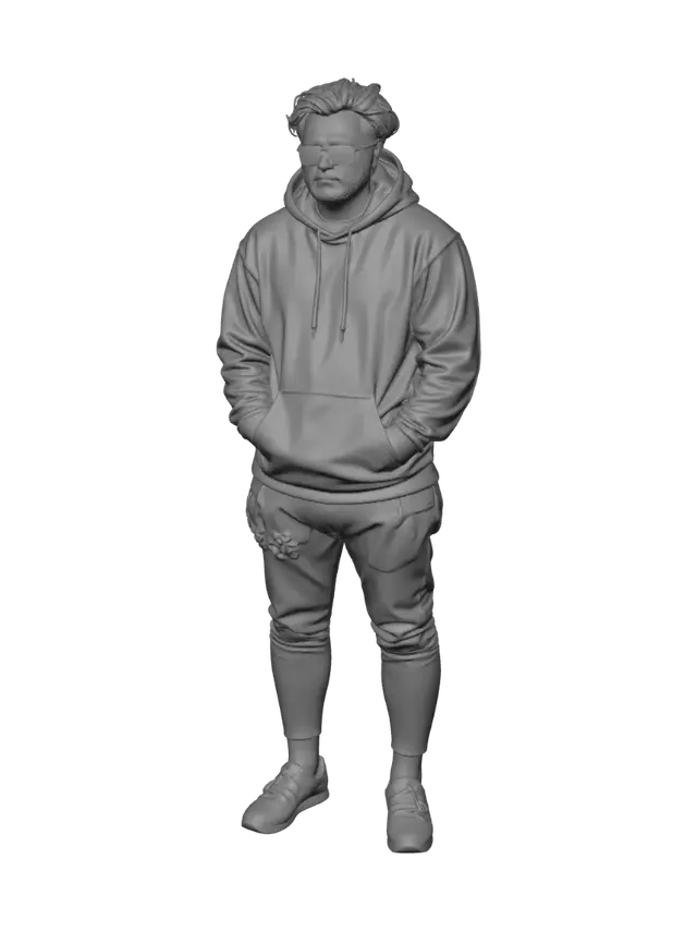 3D model for Black Hoodie Portrait
