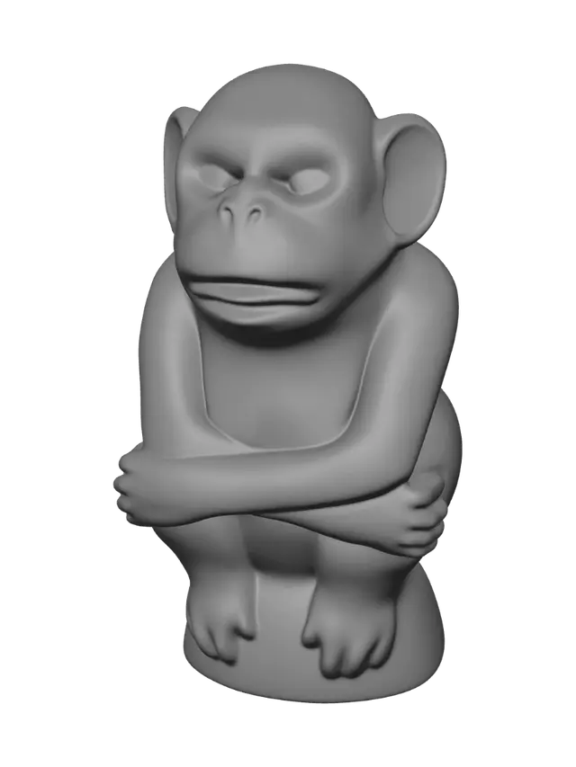 3D model for Emerald Crossed-Arms Monkey Figurine
