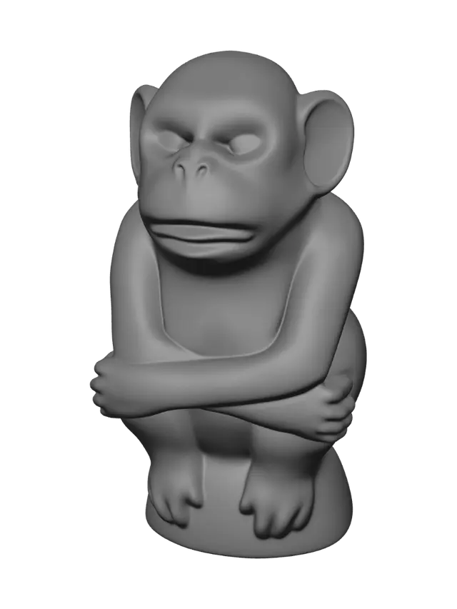3D model for Emerald Crossed-Arms Monkey Figurine