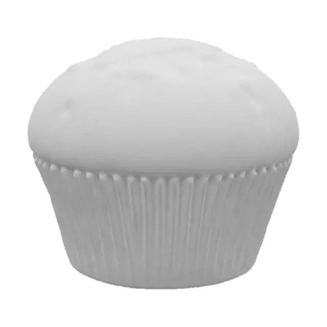 3D model for A low poly muffin with a rounded top and paper base. Minimal detail, no chocolate chips or frosting. Fits well in cozy and clean coffee shop games.