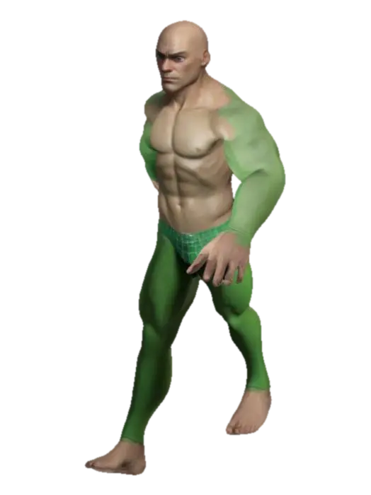 make a 3d model of a man : outfit: Underwear Design: Tarzan body: Ue5 mannequin good… 3D model, vytvořený pomocí AI