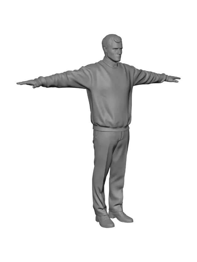 3D model for Pink-Clad Cleric in a T-Pose