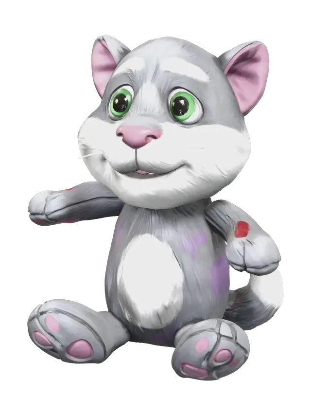 Stylized Talking Tom - Popular 3D model, vytvořený pomocí AI
