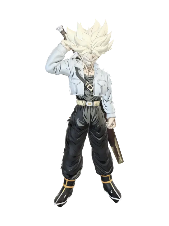 Saiyan Samurai 3D model, vytvořený pomocí AI