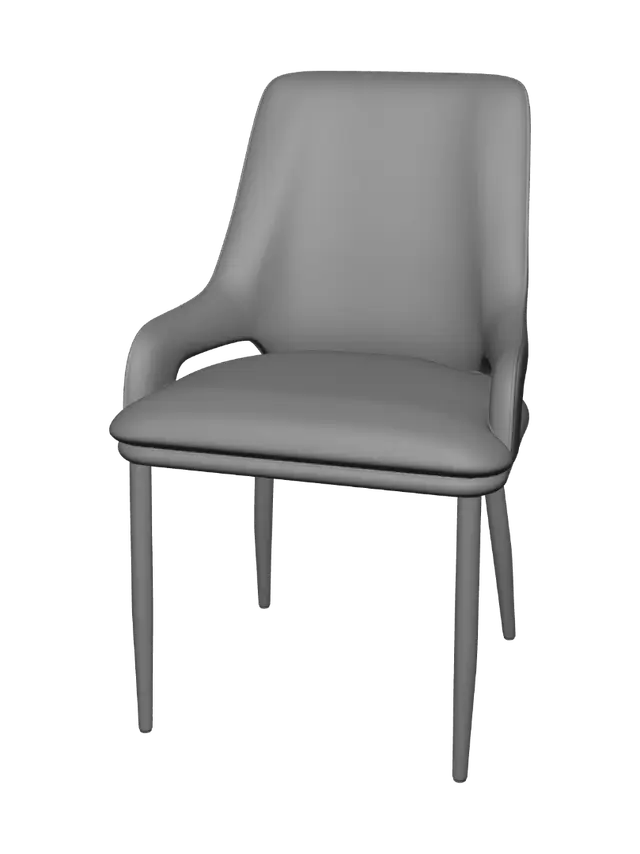 3D model for Modern Grey Upholstered Armchair