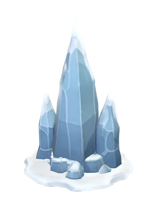 Azure Ice Spires - Polyhedron 3D model, vytvořený pomocí AI