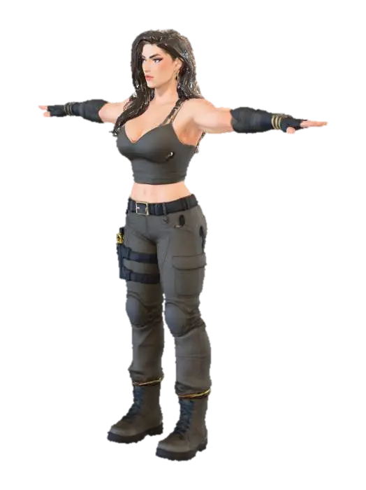 Warrior Strength - Courage 3D model, vytvořený pomocí AI