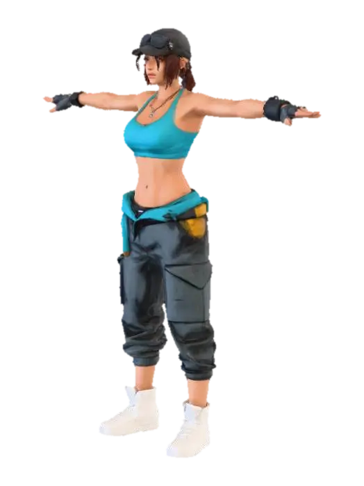 Urban Girl - Youth 3D model, vytvořený pomocí AI