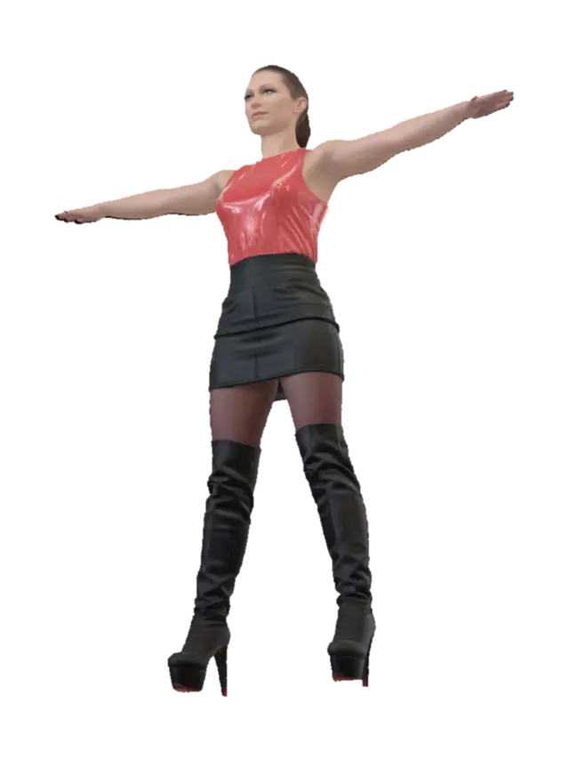 Modello 3D T-pose the upperbody. A-pose the lower body. give character bald/buzzcut hairstyle.…, generato dall’IA