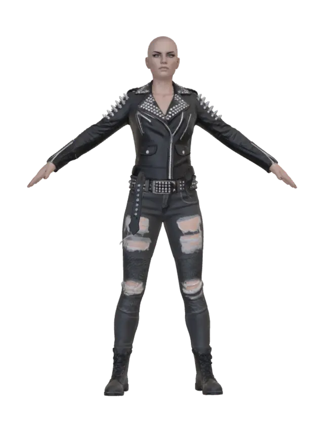 Modello 3D T-pose the upperbody. A-pose the lower body. give character bald/buzzcut hairstyle.…, generato dall’IA