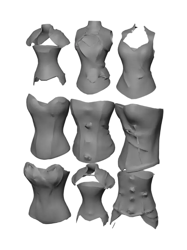 3D model for Gothic Corset Collection