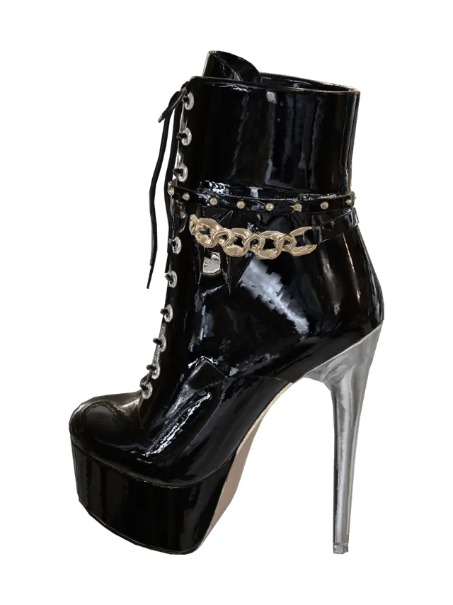 3D model for Luxe Chain Lace-Up Platform Boot