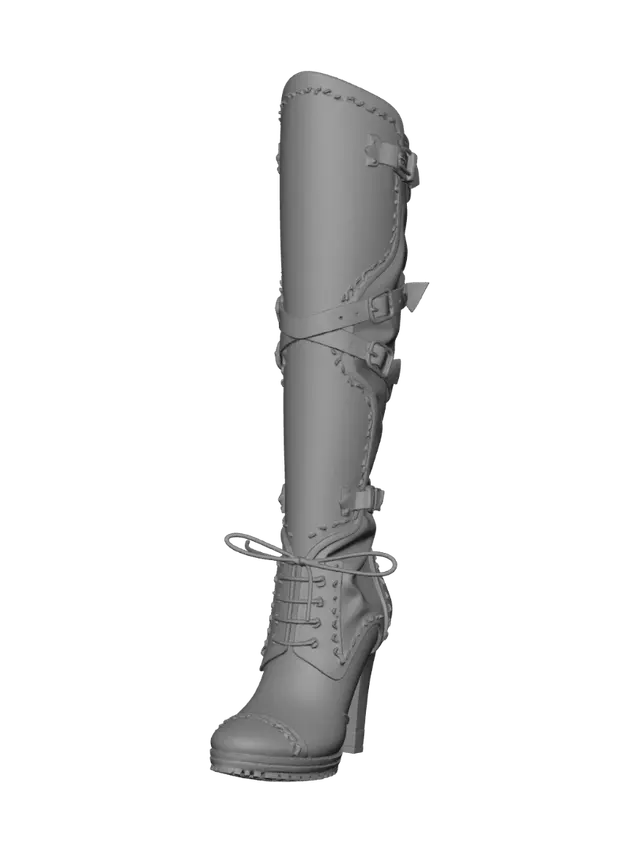 3D model for Gilded Blue Swirl Thigh-High Boot