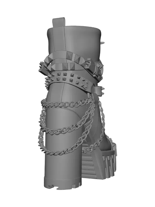 3D model for Studded Denim Platform Boot