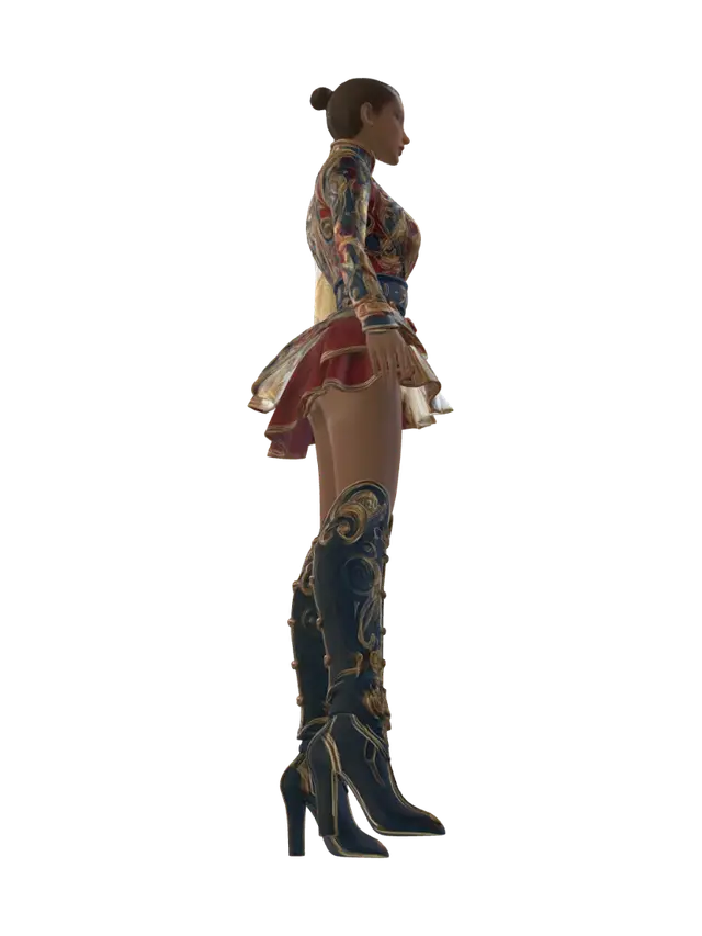 Modello 3D T-pose the lower body. A-pose the upper body. give character short buzzcut… - Shortbuzzcut, generato dall’IA