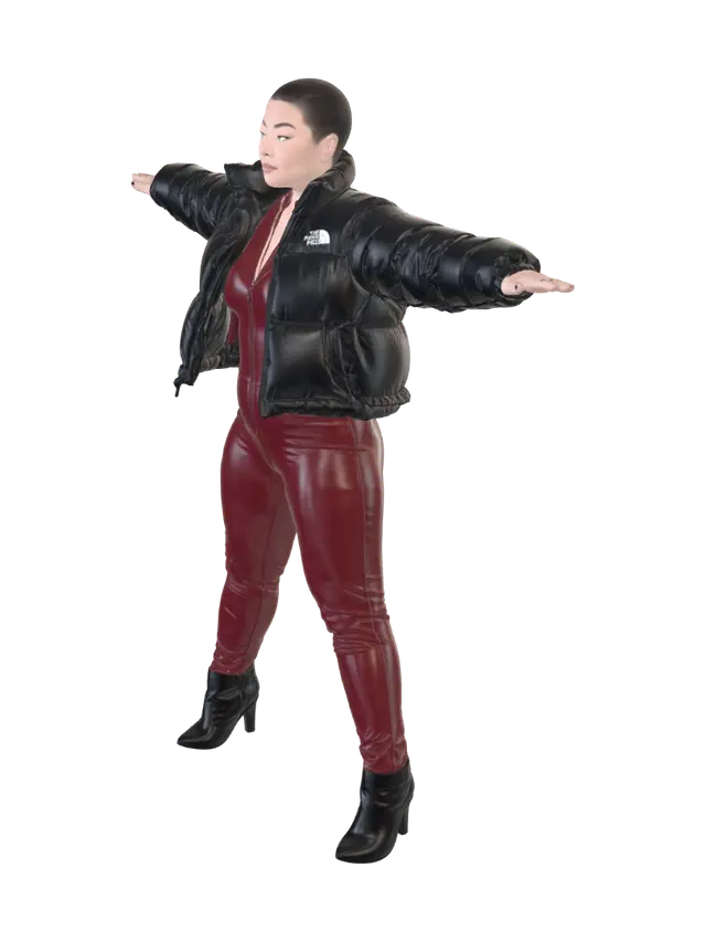 T-pose the upperbody. A-pose the lower body. Give character buzzcut/short… - Baldish 3D model, vytvořený pomocí AI