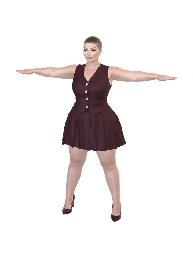 T-pose the upperbody. A-pose the lower body. Give character buzzcut/short… - Baldish 3D model, vytvořený pomocí AI