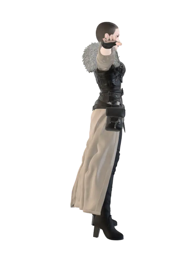 T-pose the upperbody. A-pose the lower body. Give character buzzcut/short… - Baldish 3D model, vytvořený pomocí AI