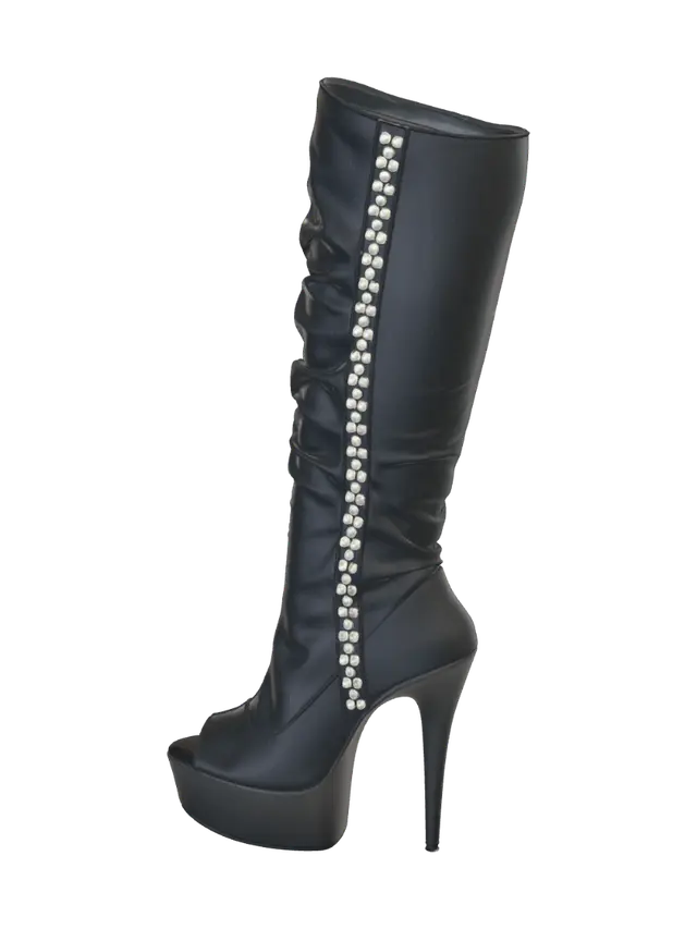 Black Studded Platform Stiletto Boot 3D model, vytvořený pomocí AI