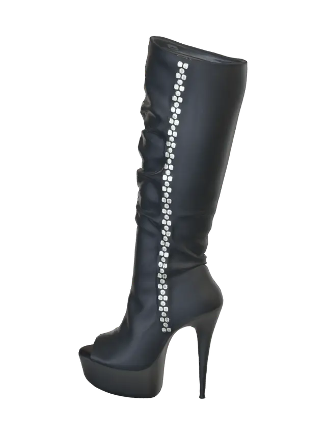Black Studded Platform Stiletto Boot 3D model, vytvořený pomocí AI