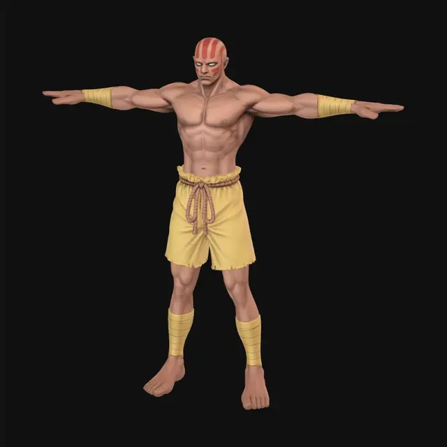 3D model for Crimson Stripe Warrior
