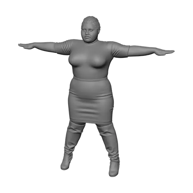 3D model for T-pose the upperbody. A-pose the lower body. Give character a short/buzzcut hairstyle.
