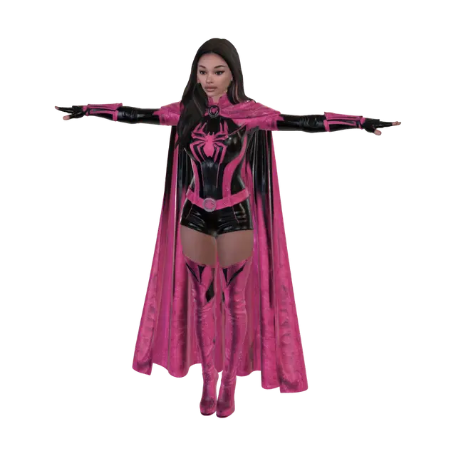 3D model for T-pose the lower body. A-pose the upper body