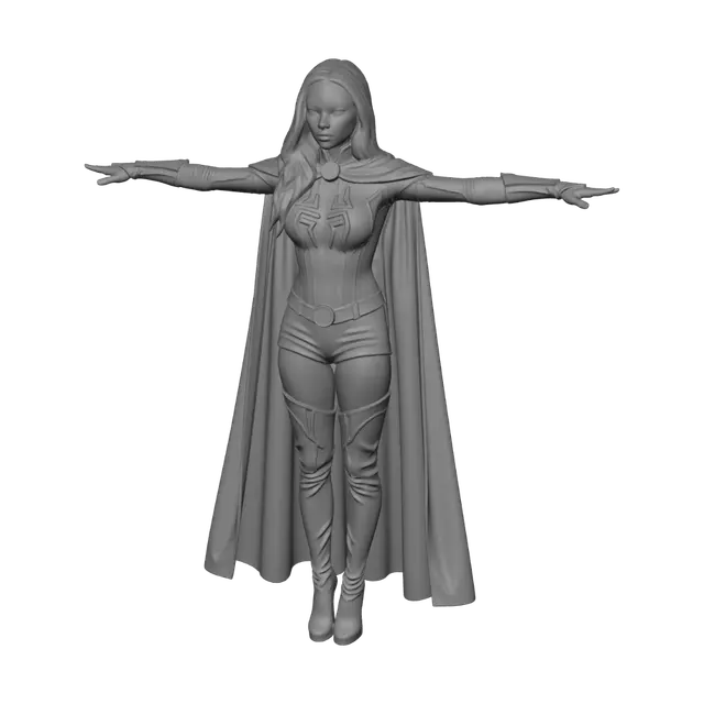 3D model for T-pose the lower body. A-pose the upper body