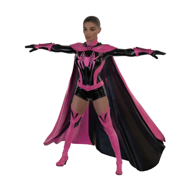Modello 3D T-pose the lower body. A-pose the upper body. give character short buzzcut… - Shortbuzzcut, generato dall’IA