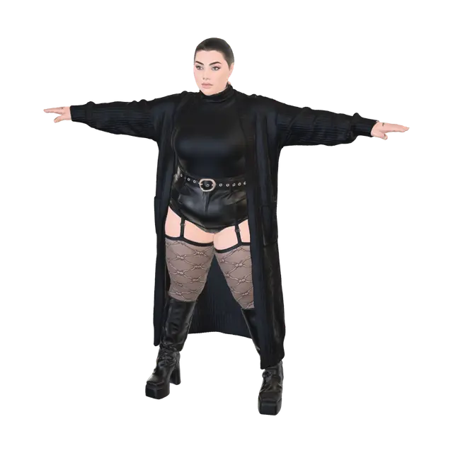 T-pose the upperbody. A-pose the lower body. Give character buzzcut/short… - Baldish 3D model, vytvořený pomocí AI