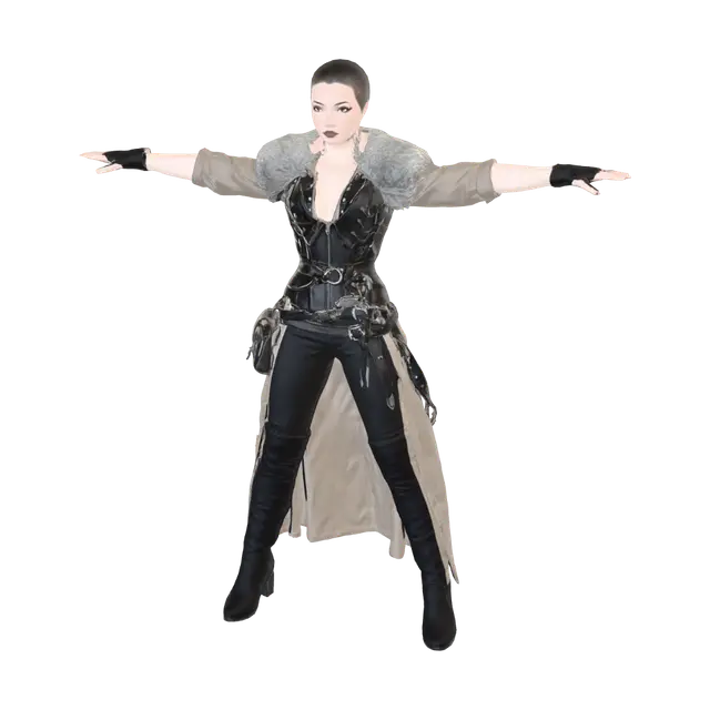 3D model for T-pose the upperbody. A-pose the lower body. Give character buzzcut/short hairstyle. Remove jewelry and earrings.
