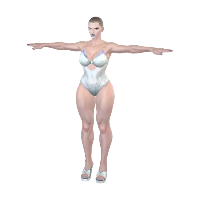 3D model for T-pose the upperbody. A-pose the lower body. Give character buzzcut/short hairstyle. Remove jewelry and earrings.