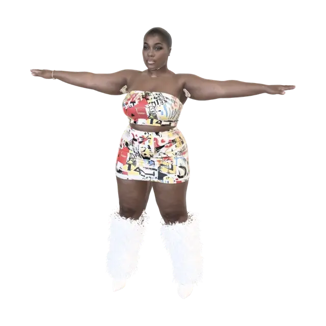 Modello 3D T-pose the upperbody. A-pose the lower body. Give character buzzcut/short hairstyle.…, generato dall’IA