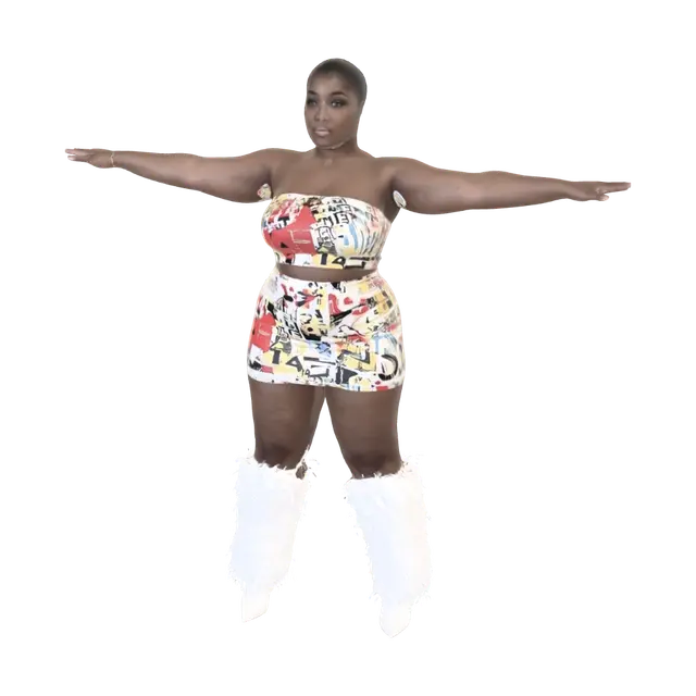 Modello 3D T-pose the upperbody. A-pose the lower body. Give character buzzcut/short hairstyle.…, generato dall’IA