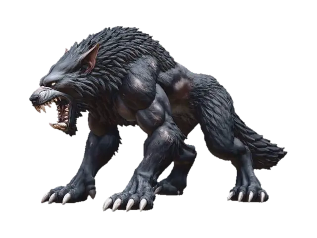 Feral Worg - Werewolf 3D model, vytvořený pomocí AI