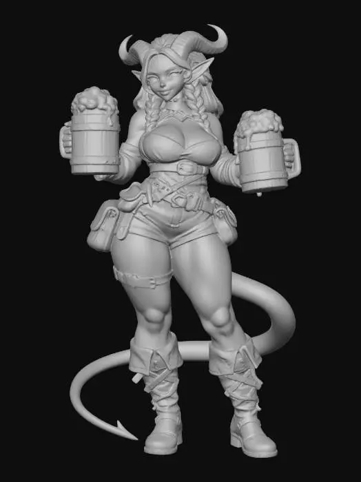 3D model for Tiefling Bar Maid Thick