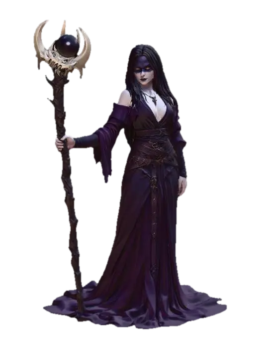 Nocturne Sorceress - Dndmini 3D model, vytvořený pomocí AI