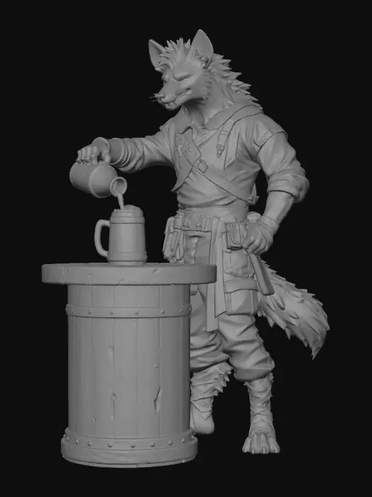 3D model for Gnoll Bartender