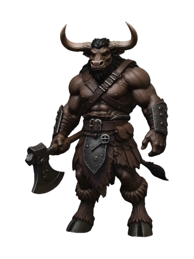 Horned Warlord of the Forge 3D model, vytvořený pomocí AI