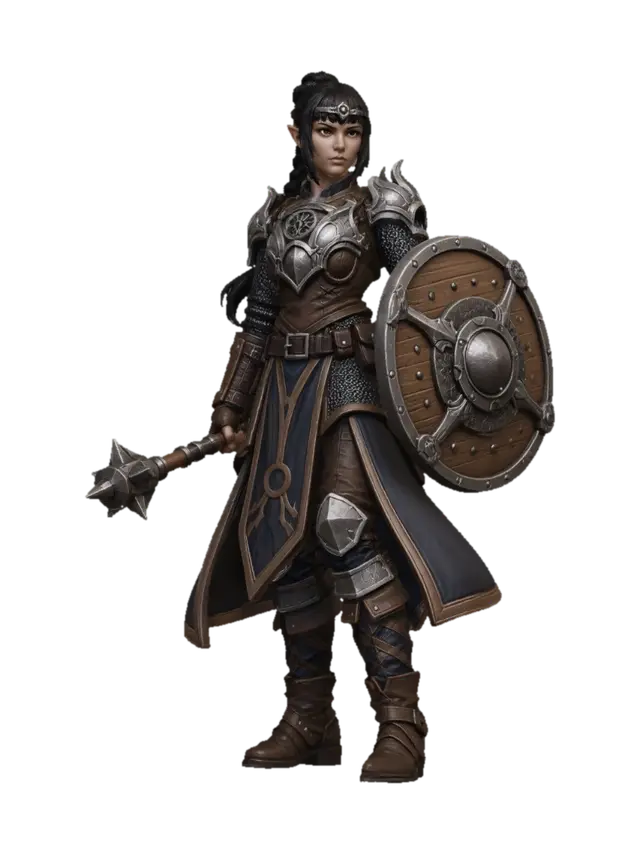 Stormhold Shieldmaiden - Dndmini 3D model, vytvořený pomocí AI