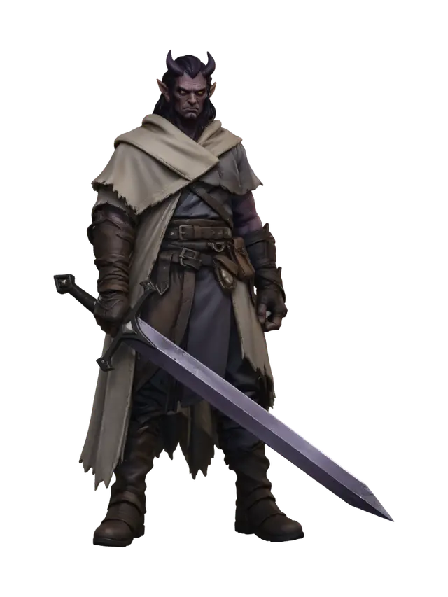 Duskbound Warlord - Cape 3D model, vytvořený pomocí AI