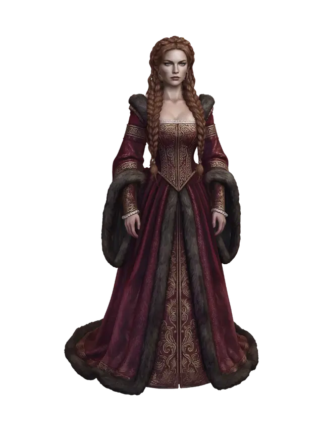 Crimson Empress - Redhead 3D model, vytvořený pomocí AI